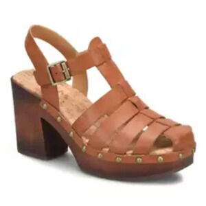 KORKS, New, Whitney Vegan Brown Studded Platform Chunky Heel Sandals, Size 11